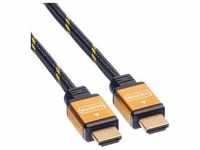 Roline Gold HDMI High Speed Kabel, ST-ST 2,0m (2 m, HDMI), Video Kabel