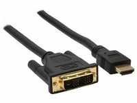 InLine HDMI-DVI Kabel HDMI St auf DVI 18+1 St vergoldete Kontakte 15m (15 m,...