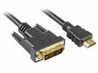 Sharkoon HDMI (Typ A) — DVI (5 m, DVI, HDMI), Video Kabel