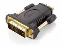 equip DVI-D zu (HDMI, 5.50 cm), Data + Video Adapter, Gold, Schwarz