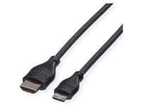 Roline mini HDMI (Typ C) — HDMI (Typ A) (2 m, HDMI), Video Kabel