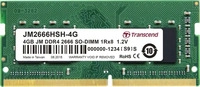Transcend JM2666HSH-4G, Transcend 4GB JM DDR4 2666 SO-DIMM 1Rx8 512Mx8 CL19 1.2V (1 x