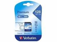 Verbatim SDXC Card Class 10 Premium (SDXC, 128 GB, U1, UHS-I), Speicherkarte, Schwarz