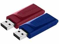 Verbatim Slider (32 GB, USB 2.0, USB A) (10080094) Blau/Rot