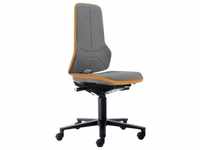 Bimos, Bürostuhl, Arbeitsdrehstuhl Neon Rollen Supertec-Gewebe grau orange 450-620