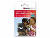 AGFAPHOTO MicroSDHC UHS-I 16GB High Speed Class 10 U1 + Adapter (microSDHC, 16 GB,
