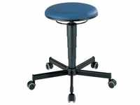 Bimos, Bürostuhl, Drehhocker Rollen Kunstlederpolster blau Sitzhöhenverstellung