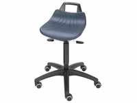 Lotz, Bürostuhl, Drehhocker mit Rollen PU-Schaum blau Sitzhöhenverstellung 520-710