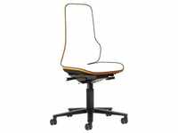 Bimos, Bürostuhl, Arbeitsdrehstuhl Neon Rollen ohne Polsterelement orange 450-620 mm