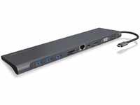 Icy Box IB-DK2102-C - 11-Fach USB-C Dual Dock 60W PD (USB C) (9064091) Schwarz