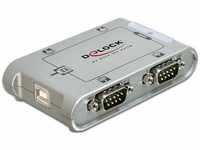 Delock Seriell-Hub 4-Port 1x USB 4x D-Sub9 extern (USB A) (13162769) Silber