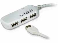 Aten USB 2.0 Extender mit 4-Port Hub (USB A), Dockingstation + USB Hub, Grau