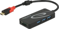 Delock 62900, Delock 62900 (USB-C, 3 Ports) (62900) Schwarz