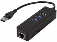 LogiLink UA0173A, LogiLink USB 3.0 3-Port-Hub mit Gigabit Ethernet UA0173A (USB A)