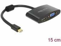 Delock 65553, Delock Monitoradapter Mini-DisplayPort zu (HDMI, VGA, 18 cm) Schwarz