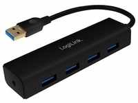 LogiLink USB 3.0-Hub 4-Port schwarz Buspowered (USB A), Dockingstation + USB Hub,