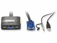 LevelOne 590223, LevelOne KVM-0223, 2-Port KVM Switch, VGA, Audio, USB
