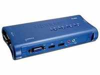 Trendnet TK-409K, Trendnet TK-409K KVM Switch 4-Port USB Kit mit Audio Blau