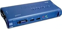 Trendnet TK-409K, Trendnet TK-409K KVM Switch 4-Port USB Kit mit Audio (TK-409K) Blau