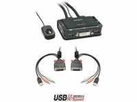 Lindy DVI KVM Switch 2 Port USB 2.0 Audio Compact USB 2.0 Audio/Mikrofon (10155843)