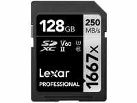 Lexar LSD128CB1667, Lexar Professional 1667x (SDXC, 128 GB, U3, UHS-II) Schwarz