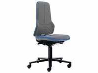 Bimos, Bürostuhl, Arbeitsdrehstuhl Neon Rollen Supertec-Gewebe grau blau 450-620 mm