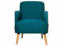 Paperflow, Sessel, Sessel BROOKS, Füße aus Massivholz, blau