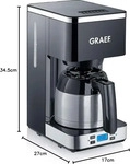 Graef 13693, Graef FK 512 Filterkaffeemaschine mit Timer und Thermokanne schwarz
