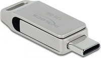 Delock 54076, Delock 54076 (128 GB, USB-A, USB-C) (54076) Silber