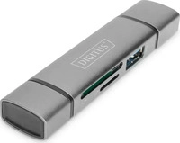 Digitus DA-70886, Digitus Dual Card Reader Hub (USB 2.0, USB 3.0) (DA-70886) Silber
