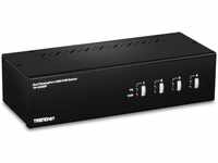 Trendnet TK-440DP, Trendnet TK 440DP KVM-/Audio-/USB-Switch Schwarz/Silber