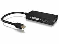 Icy Box Mini DisplayPort zu (DVI, HDMI, VGA, 4 cm), Data + Video Adapter, Schwarz