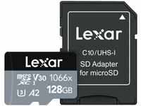 Lexar Professional (microSDXC, 128 GB, U3, UHS-I) (15612563) Schwarz/Silber