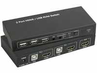 SpeaKa Professional 2×1 HDMI KVM Switch mit USB (8510834) Schwarz