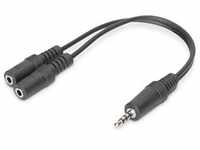 Digitus Headset Adapter Kabel TRRS (Headset-Adapter), Audio Adapter, Schwarz