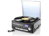 Auvisio Kompakt-Stereoanlage mit MP3-Encoder (Manuell), Plattenspieler, Schwarz