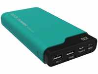 RealPower PB-15000C Powerbank mit USB-C In/Out, Micro-USB In, 2 x USB O... (15000