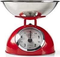 Nedis KASC110RD, Nedis K&uuml;chenwaage Retro Ana Logo Metall Rot, KASC110RD (KASC110RD)