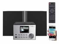Auvisio Micro-Stereoanlage mit Webradio (FM, DAB+, Bluetooth, WLAN), Radio, Schwarz,