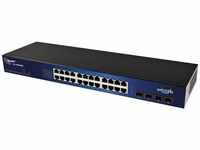 Allnet ALL-SG8428M, Allnet ungemanaged L2 Gigabit Ethernet 19U (24 Ports) Schwarz