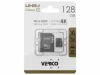 Verico 128GB microSD C10 UHS-1 Speicherkarte ( inkl. Adapter ) (microSD, 128 GB,