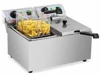 Royal Catering Fritteuse Edelstahl Gastronomie Elektro Fritteuse 2 x 8 L...