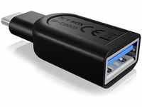 Icy Box USB Typ-C auf USB 3.0 (USB 3.0, 4.50 cm), Data + Video Adapter, Schwarz