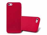 Cadorabo TPU Frosted Cover (iPhone 5, 5S), Smartphone Hülle, Rot