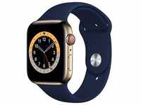 Apple Watch Series 6 (44 mm, Edelstahl, 4G, M/L, S/M), Sportuhr + Smartwatch