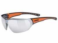 Uvex Sports, Unisex, Sportbrille, Sportstyle 204 (Orange, Black, Mirror Silver),