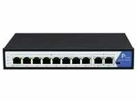 Value PoE+ Gigabit Ethernet Switch, 8+2 Ports (9 Ports), Netzwerk Switch, Schwarz