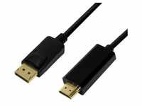 LogiLink DisplayPort — HDMI (Typ A) (2 m, DisplayPort), Video Kabel