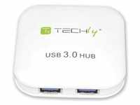 Techly IUSB3-HUB4-WH (Micro USB), Dockingstation + USB Hub, Weiss