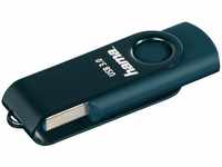 Hama 00182474, Hama USB-Stick Rotate, USB 3.0, 128GB, 90MB/s, Petrolblau, Schmale